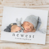 最新ファミリーメモダンンバーシックベビー誕生 案内ポストカード