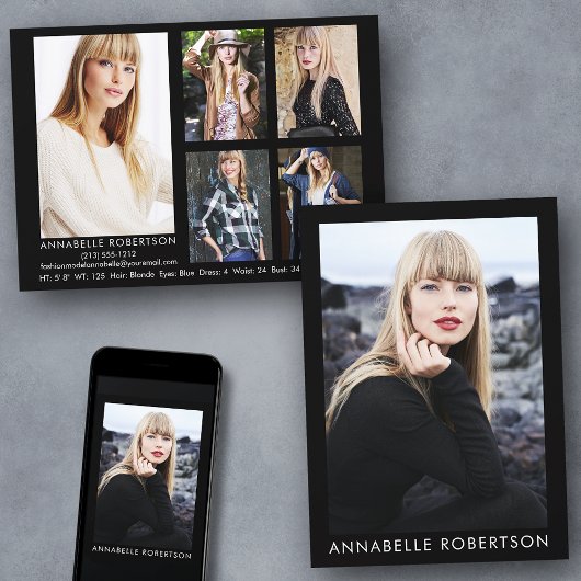 最新モデル・俳優 6枚写真コンポジットカード 招待状