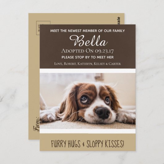 最新会員の「New Dog」の発表を待つ ポストカード (正面/裏面)