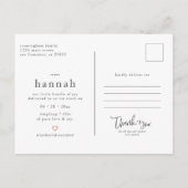 最新家族の一員 モダンでおしゃれな赤ちゃんの誕生 案内ポストカード (裏面)