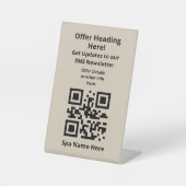 最新情報QRコードサイン | ニュースレター/SMS | スパ 台座サイン (正面)