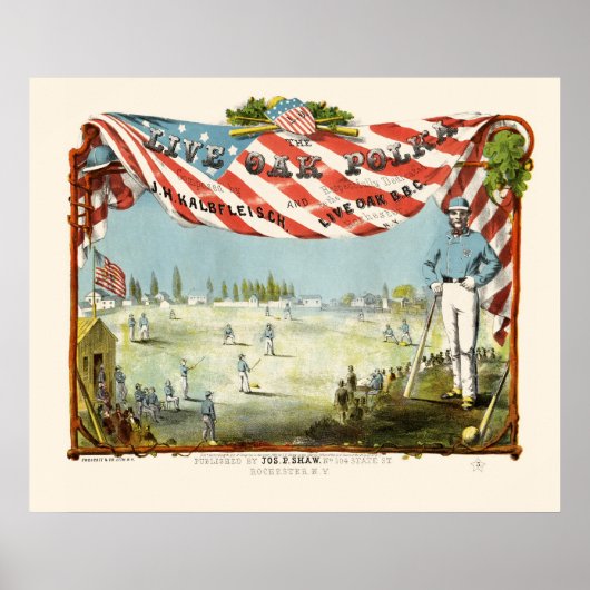 最早野球プリント ポスター (正面)