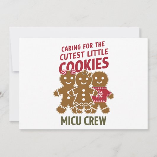最気にも可愛いクッキーNicuナース シーズンカード (正面)