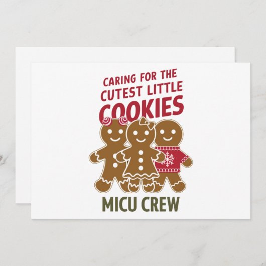 最気にも可愛いクッキーNicuナース シーズンカード (正面/裏面)