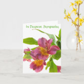 最深悔やみや弔慰で カード (黄色い花)