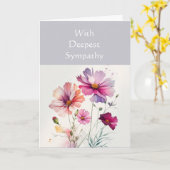 最深悔やみや弔慰ガーデンフラワーコスモス カード (黄色い花)