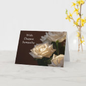 最深悔やみや弔慰美しい白いバラ カード (黄色い花)