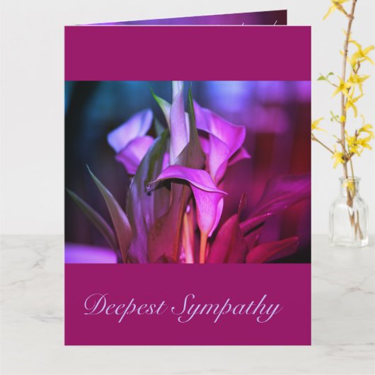 最深悔やみや弔慰 カード (黄色い花)