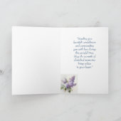 最深部悔やみや弔慰ガーデンフラワー薄紫 カード (内部)