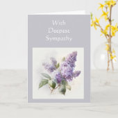 最深部悔やみや弔慰ガーデンフラワー薄紫 カード (黄色い花)