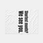 最短の月が見える！ – 黒の履歴（単位D） フリースブランケット (正面(横))