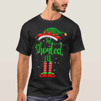 最短小妖精や小人マッチングファミリーグループクリスマスパーティー Tシャツ
