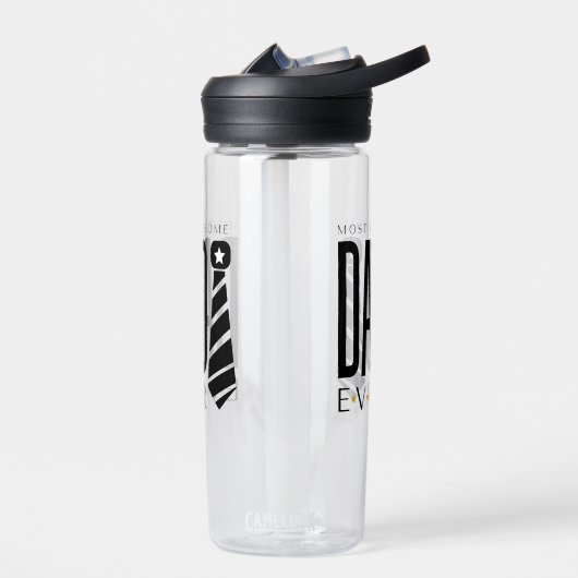 最素晴らしもパパの父の日のネクタイタイポグラフィ ウォーターボトル (左面)