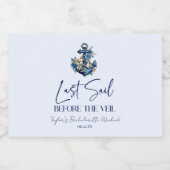 最終セイルウィーヴェルバチェロレッテ週末パーティー スパークリングワインラベル (シングルラベル)