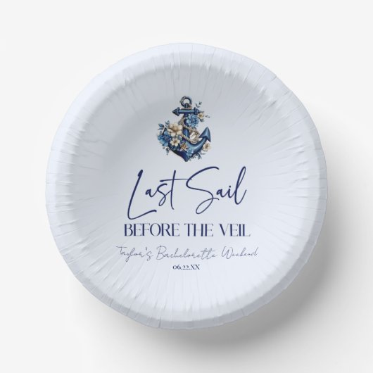 最終セイルウィーヴェルバチェロレッテ週末パーティー ペーパーボウル (正面)