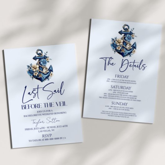 最終セイルウィーヴェルバチェロレッテ週末パーティー 招待状