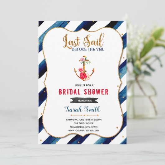 最終セイルブライダルシャワーの招待 招待状 (スタンド正面)