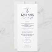 最終セイル航海のバチェロレッテ旅程カード 招待状 (正面)