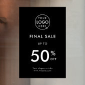 最終セール | 企業イベント ストア割引 ブラック ウィンドウサイン