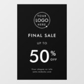 最終セール | 企業イベント ストア割引 ブラック ウィンドウサイン (シート)