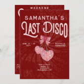 最終ディスコボールコケットさくらんぼレッドバチェロレッテ 招待状 (正面/裏面)