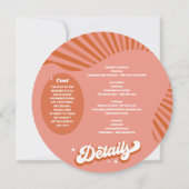 最終ディスコレトロ70のバチェロレッテ週末パーティー 招待状 (裏面)