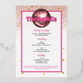 最終ディスコ週末バチェロレッテ 箔招待状 (裏面)