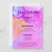 最終ディスコ70バチェロレッテ週末 招待状 (裏面)