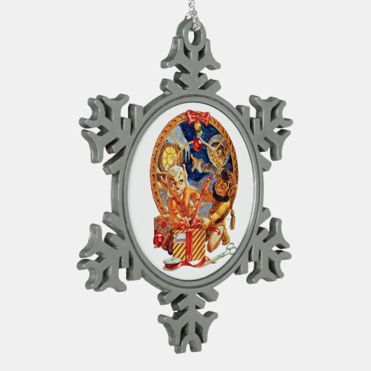 最終パッケージオーナメント スノーフレークピューターオーナメント (左)