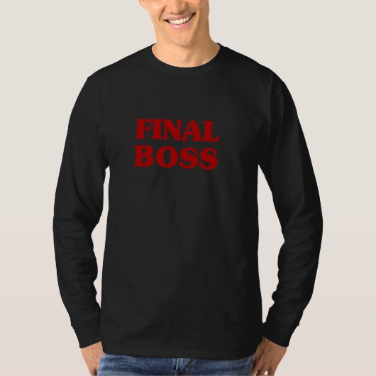 最終ボスおもしろい美学ビデオゲーム最終ボス Tシャツ (正面)