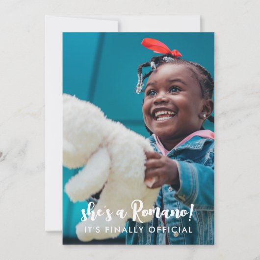 最終公式の姓2写真の採用 案内状 (正面)