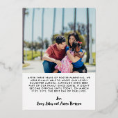 最終公式の姓2写真の採用 箔招待状 (裏面)