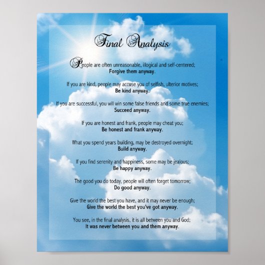 最終分析: 「とにかく実行」 ポスター (正面)