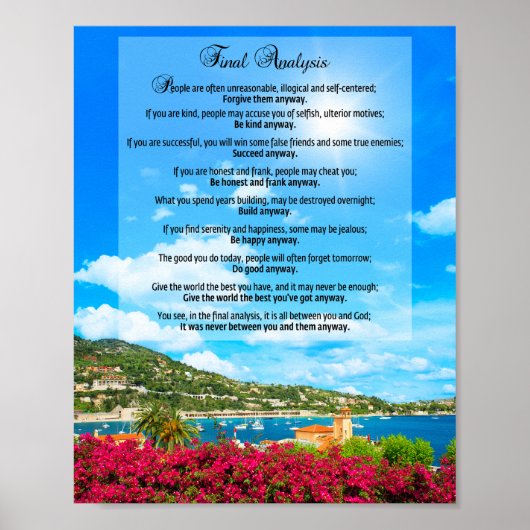 最終分析: 「とにかく実行」 ポスター (正面)