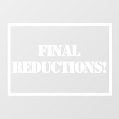 「最終削減」サイン・ウィンドウの固定 ウィンドウサイン (シート)