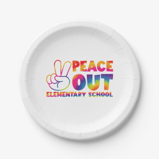 最終日の和平アウト小学校絞り染め ペーパープレート (正面)