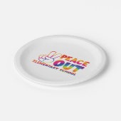 最終日の和平アウト小学校絞り染め ペーパープレート (アングル)