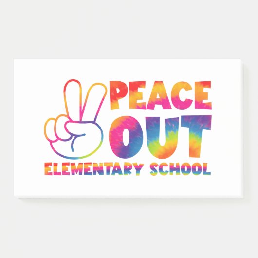 最終日の和平アウト小学校絞り染め ポストイット (正面)