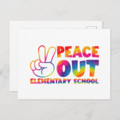 最終日の和平アウト小学校絞り染め ポストカード (正面/裏面)