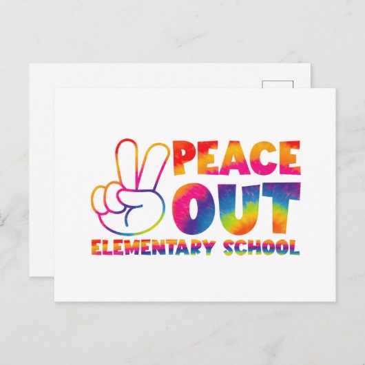 最終日の和平アウト小学校絞り染め ポストカード (正面/裏面)