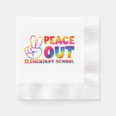 最終日の和平アウト小学校絞り染め 縁ありカクテルナプキン (正面)