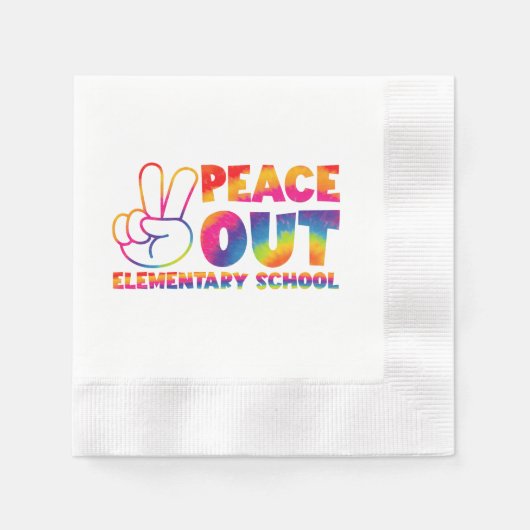 最終日の和平アウト小学校絞り染め 縁ありカクテルナプキン (正面)
