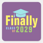 最終的なおもしろいカラフル スクエアシール (正面)