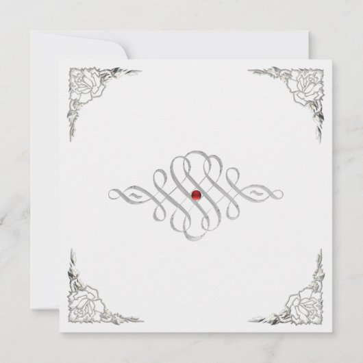 最終的なシエレガントルバーアクセント結婚式の招待 招待状 (裏面)