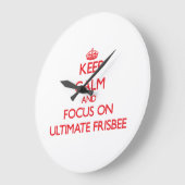 最終的なフリズビーの平静そして焦点を保って下さい ラージ壁時計 (傾斜)