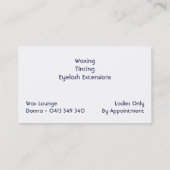 最終的なワックスのラウンジ版実際に 名刺 (裏面)