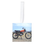 最終的なヴィンテージのオートバイのクリスマスのオーナメント キューブオーナメント (正面)