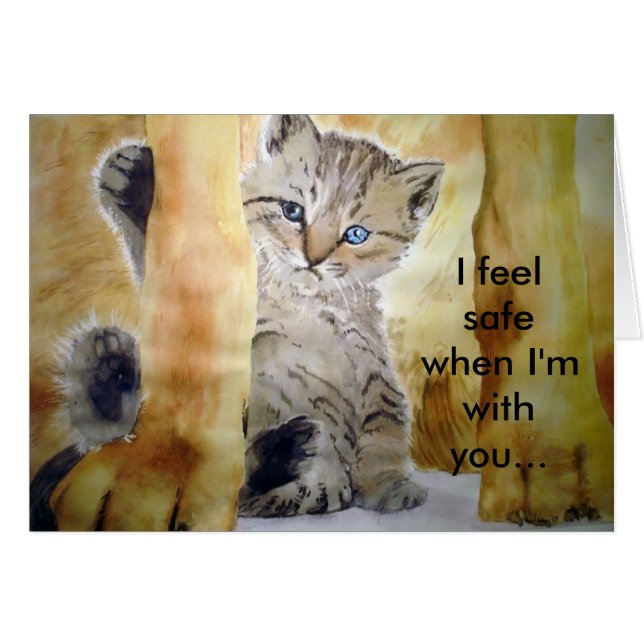 最終的な保護猫犬カードファインアートの絵画 (正面横)