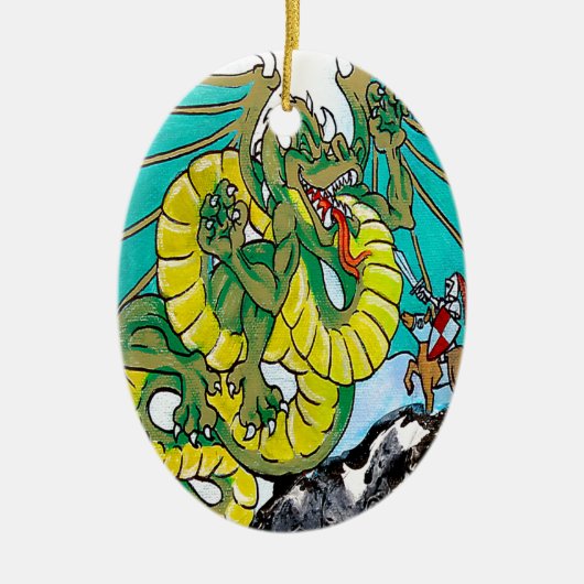 最終的な戦い(縦) セラミックオーナメント (正面)