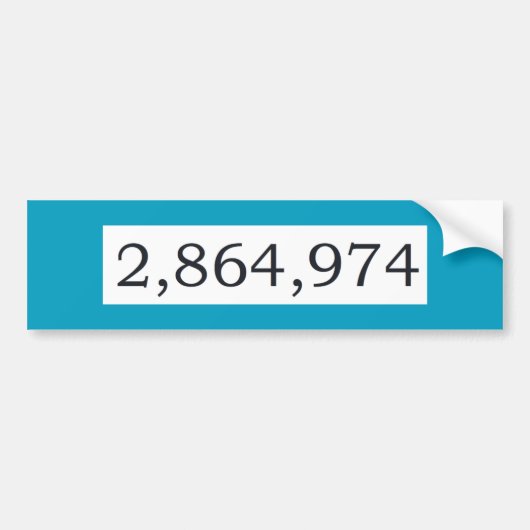 最終的な検数 バンパーステッカー (正面)